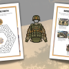 interior paged military themed activity book